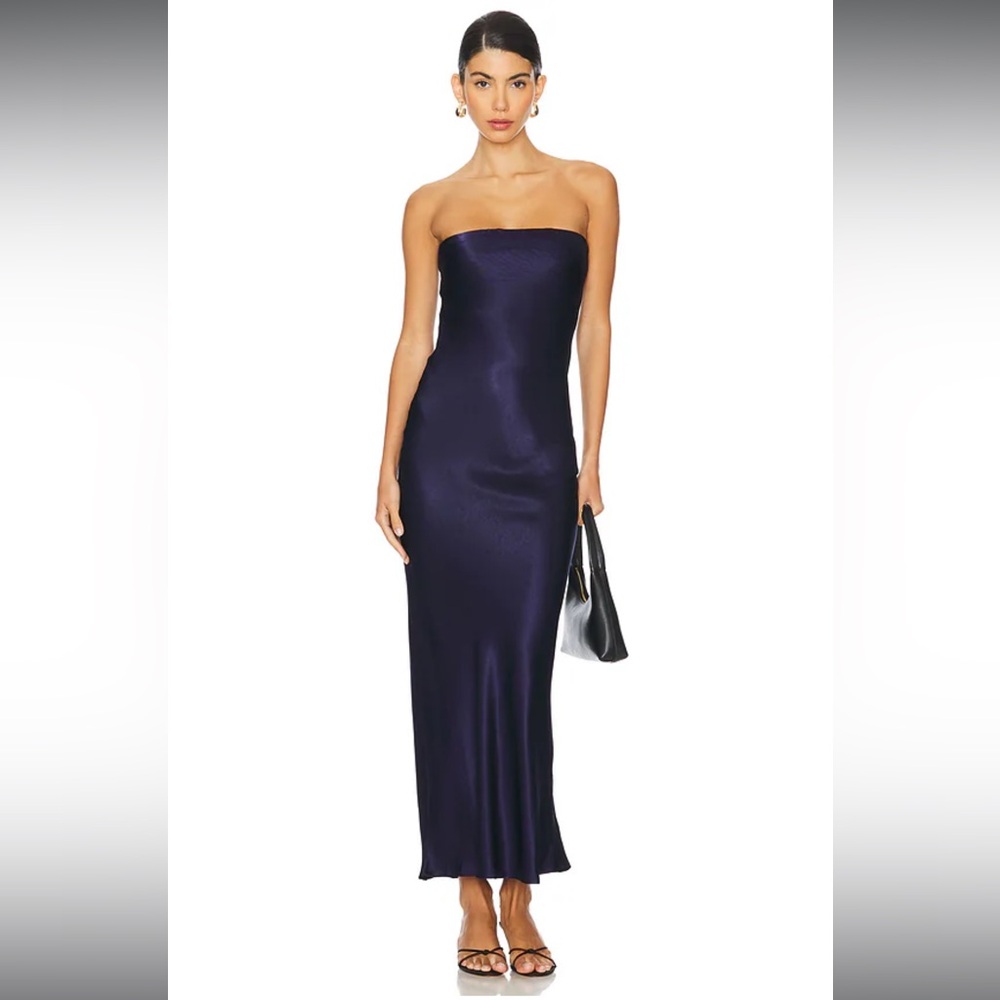 SNDYS x REVOLVE Angel Strapless Midi Dress in Navy